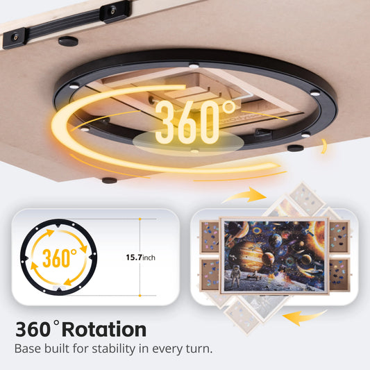 PuzzleDock - 2-in-1 Rotating & Tilting Wooden Puzzle Board