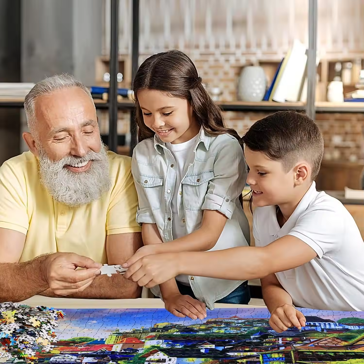 Coastal Village Sunset - 1000 Piece Jigsaw Puzzle