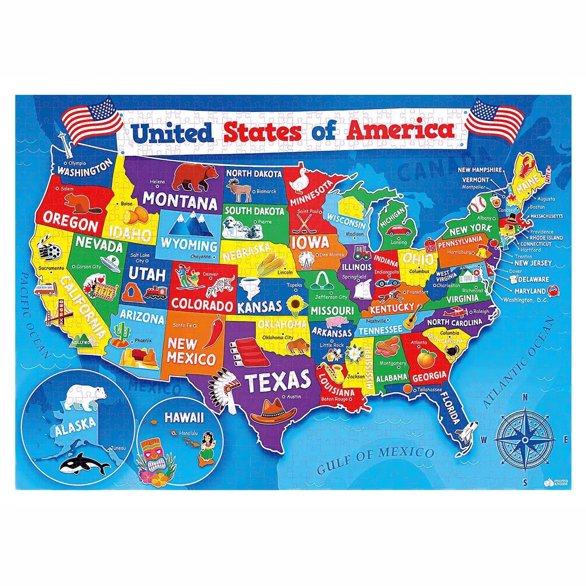 United States Map - 1000 Piece Jigsaw Puzzle
