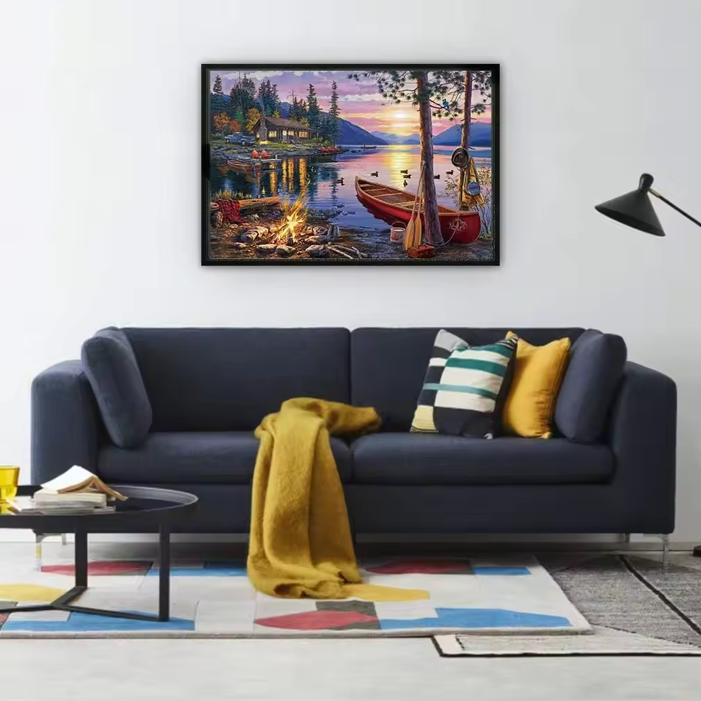 Beautiful Sunset by The Lake - 1000 Pieces Jigsaw Puzzles