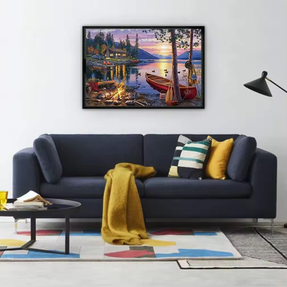 Beautiful Sunset by The Lake - 1000 Pieces Jigsaw Puzzles