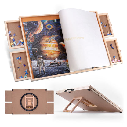PuzzleDock - 2-in-1 Rotating & Tilting Wooden Puzzle Board