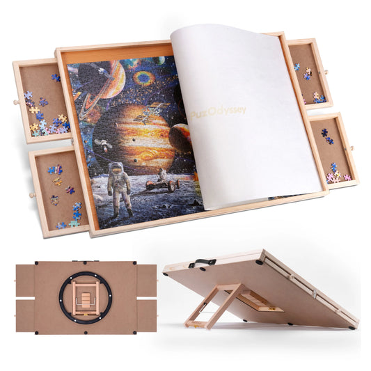 PuzzleDock - 2-in-1 Rotating & Tilting Wooden Puzzle Board