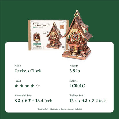 Cuckoo Clock Kit – 3D Wooden DIY Puzzle