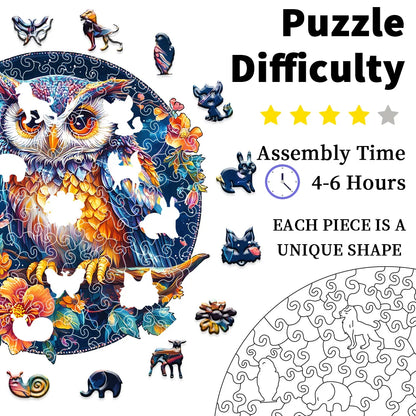 Animals Shaped Owl Wooden Jigsaw Puzzle
