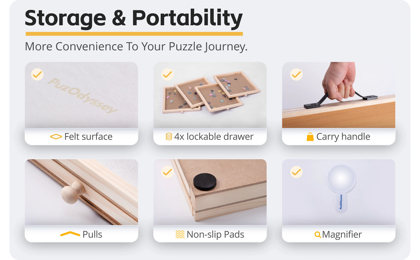 PuzzleDock - 2-in-1 Rotating & Tilting Wooden Puzzle Board