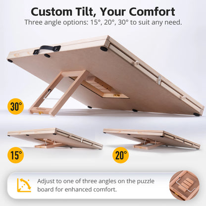 PuzzleDock - 2-in-1 Rotating & Tilting Wooden Puzzle Board