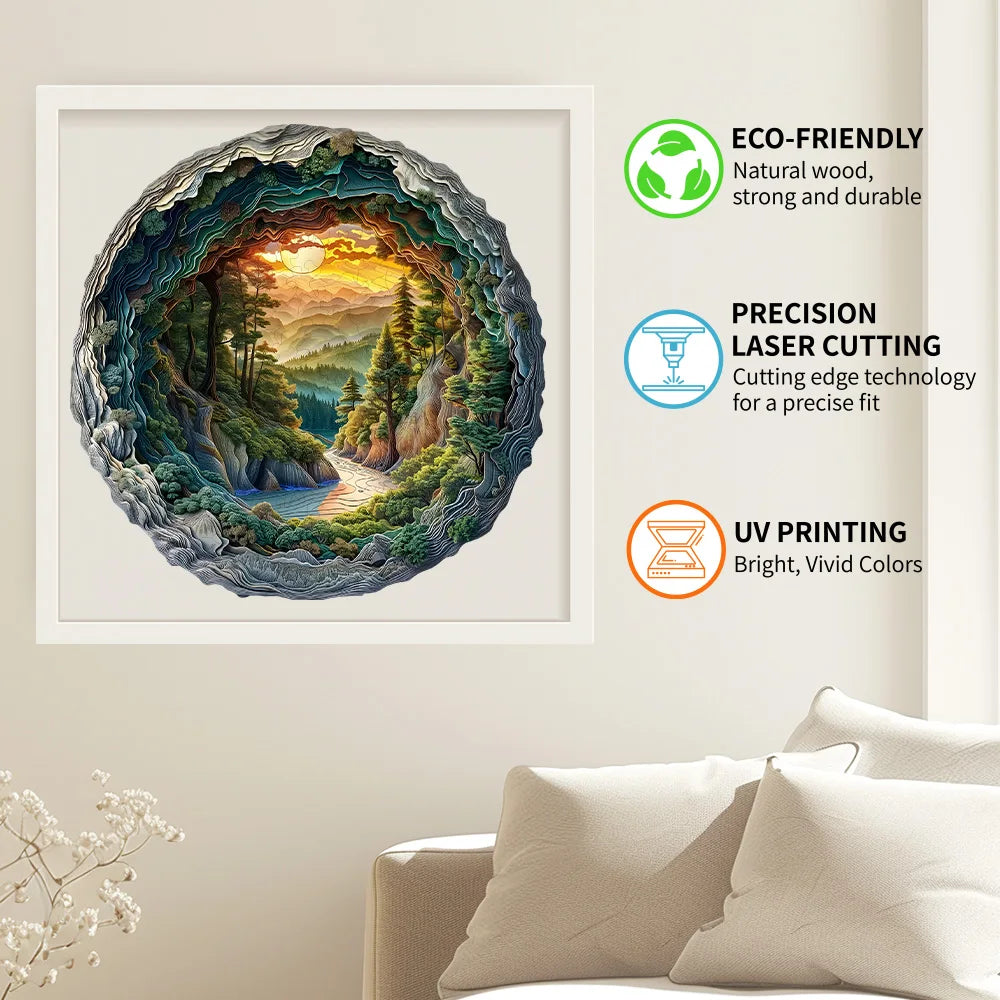 A3 Animal Shaped Forest Cave Wooden Puzzle