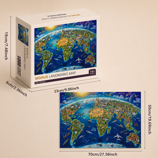 World Landmarks Map – 1000-Piece Jigsaw Puzzle